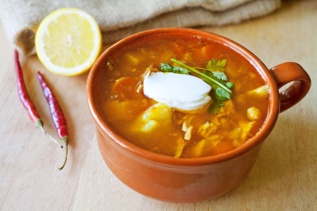 Moroccan Chicken Soup with Chickpeas and Preserved Lemons