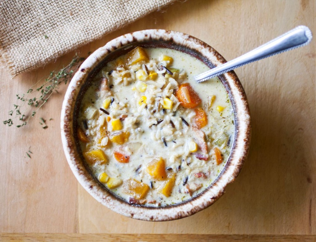 Wild Rice Soup with Bacon and Butternut Squash