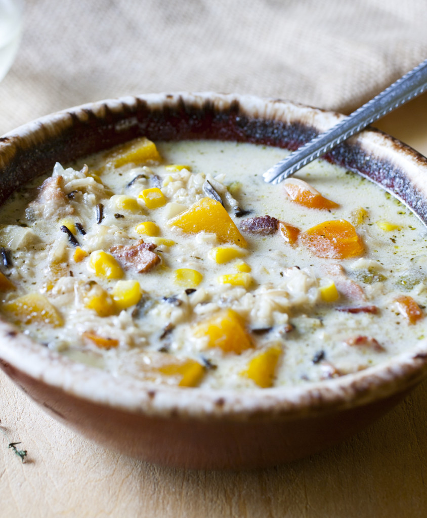 Wild Rice Soup with Bacon and Butternut Squash 