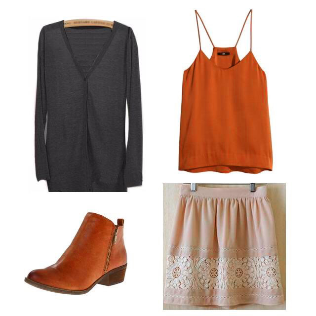 Rust Orange & Tea Skirt