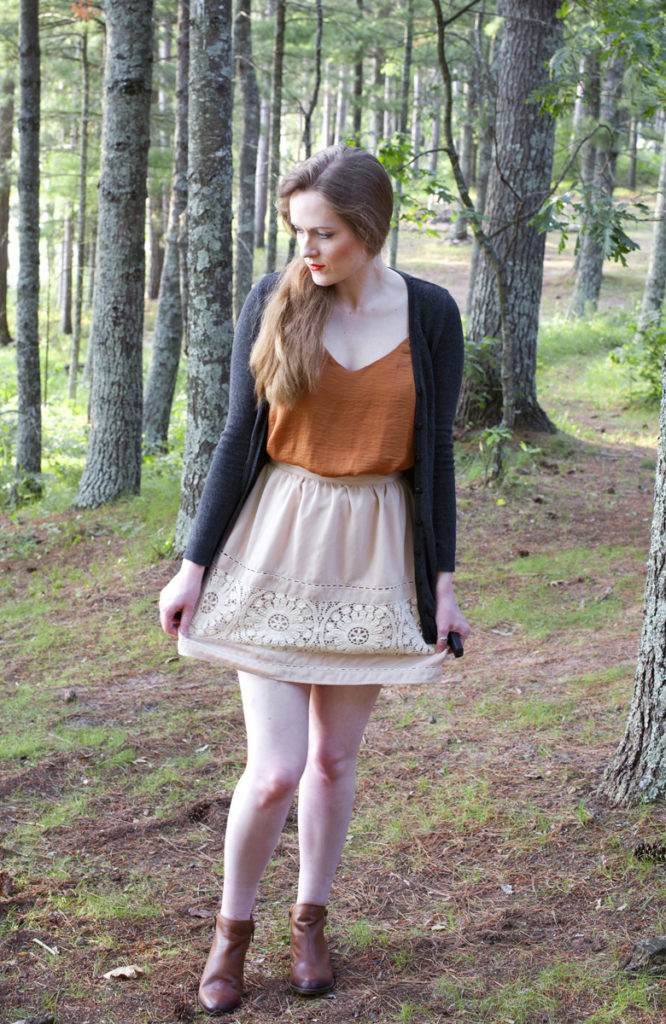 Rust Orange & Tea Skirt