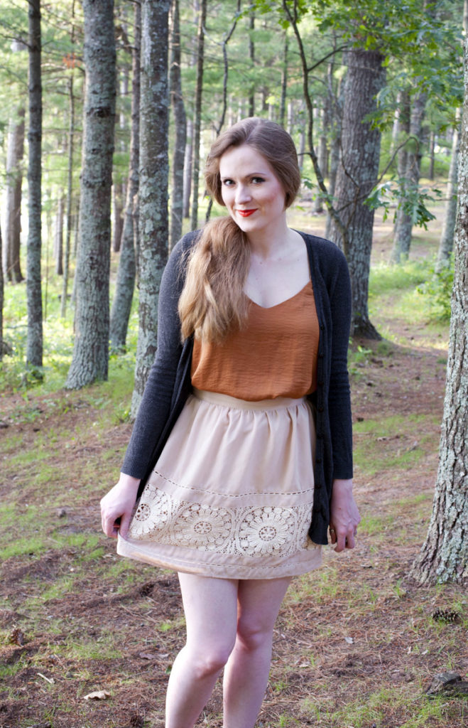 Rust Orange & Tea Skirt