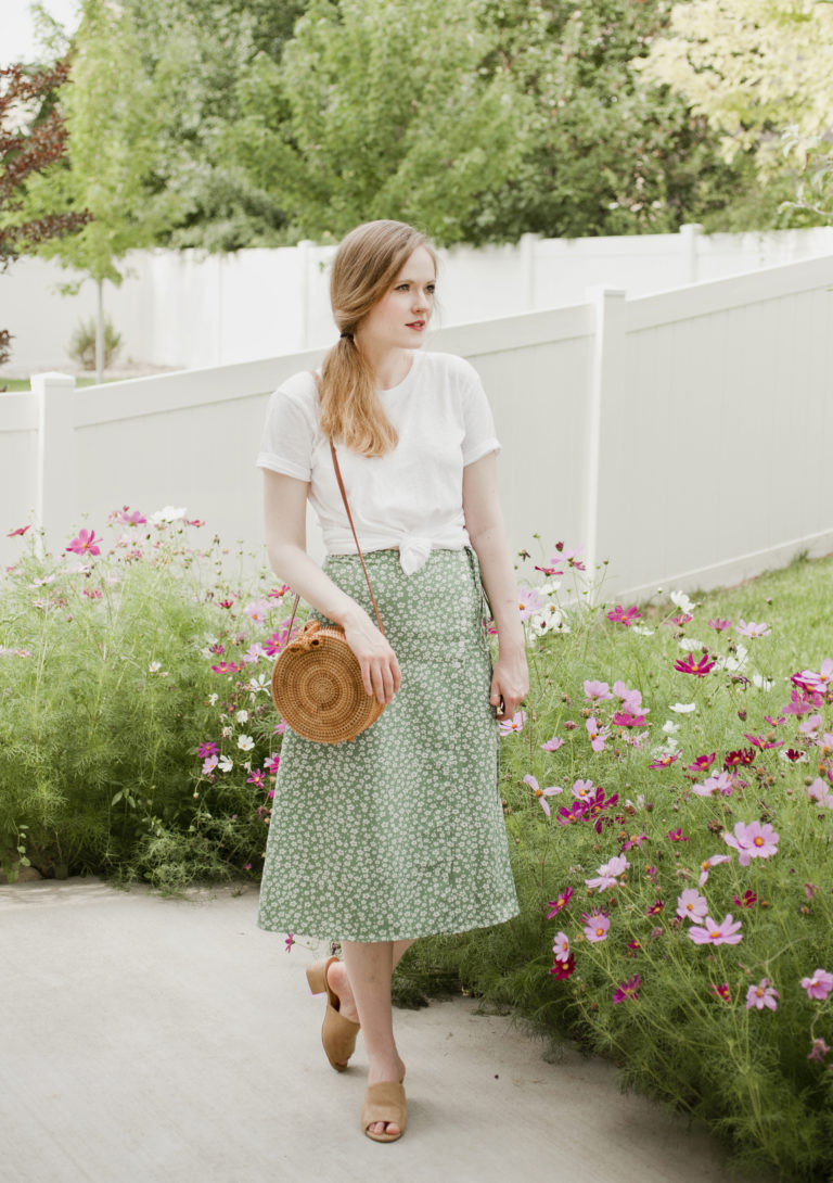 Green Wrap Skirt & Summer to Fall Transition Pieces - Partial Ingredients